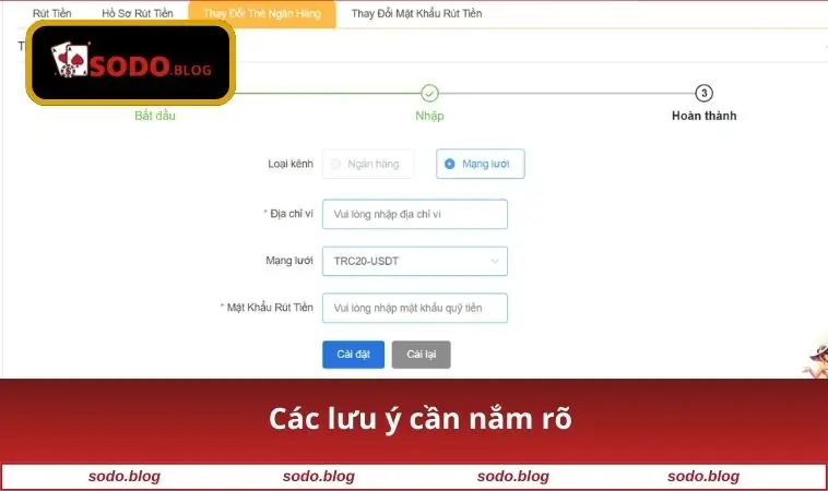 Các lưu ý cần nắm rõ