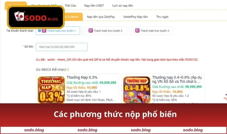 Các phương thức nộp phổ biến