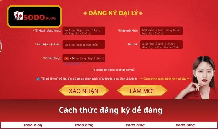 Cách thức đăng ký dễ dàng