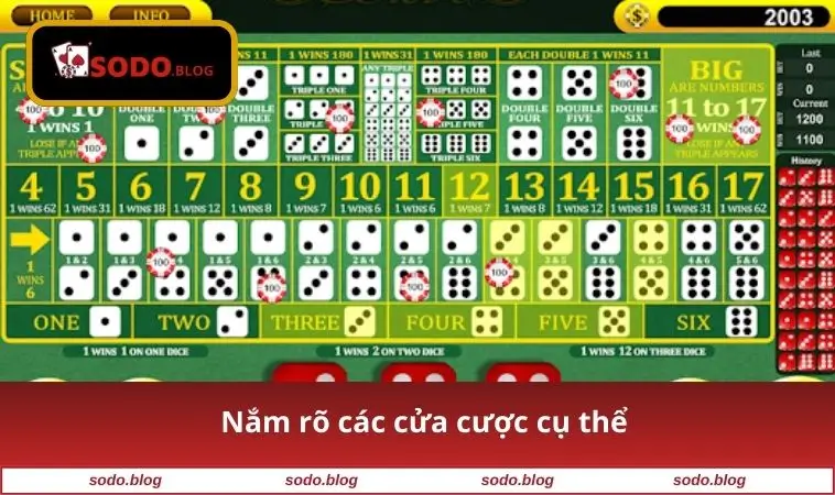 Nắm rõ các cửa cược cụ thể