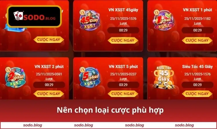 Nên chọn loại cược phù hợp