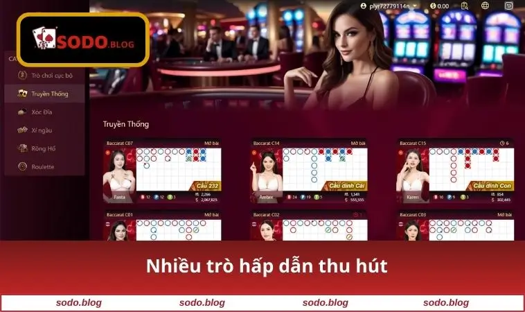 Live Casino SODO 2 Nhiều trò hấp dẫn thu hút